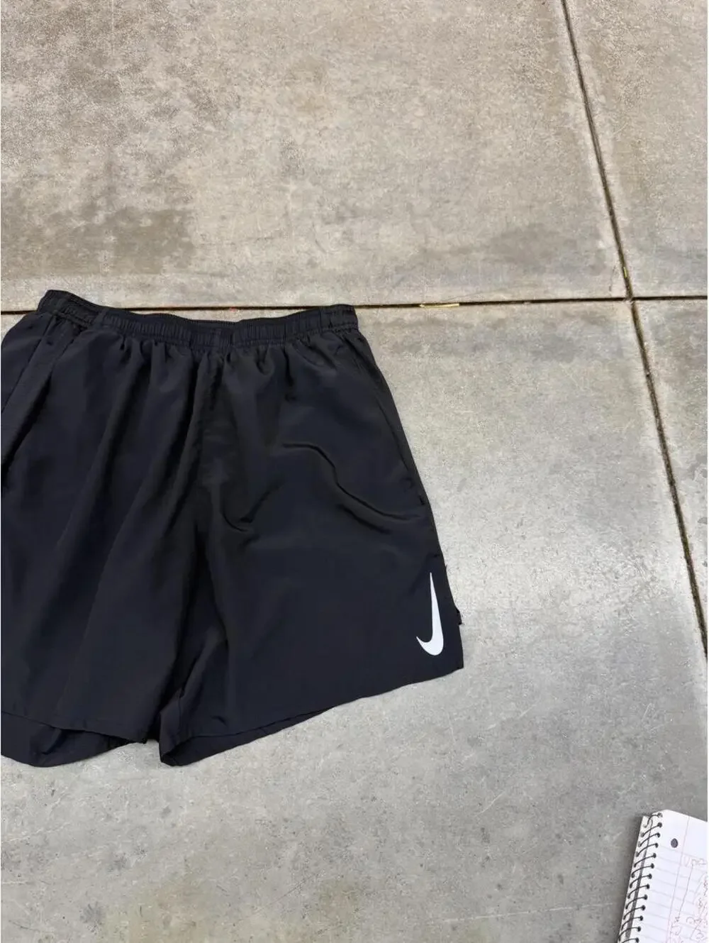 vintage nike dri fit black 3m swoosh running gym shorts size medium